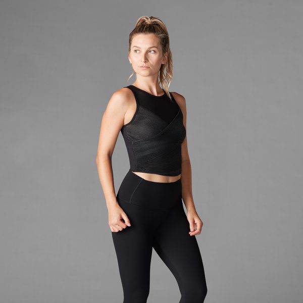 pleated bra tank ebony