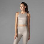 crop tank gold metallic