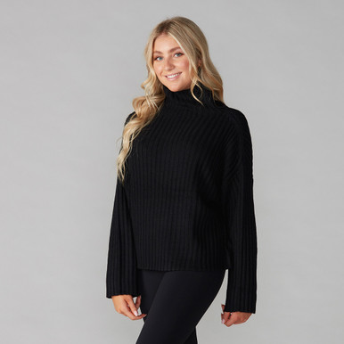 alpine mock neck sweater ebony