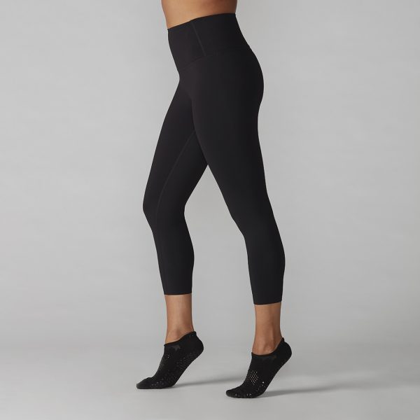 high waisted crop leggings ebony