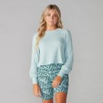 Renew waffle knit crop long sleeve sage