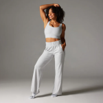 tec knit wide leg pant ash