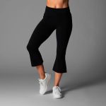 high waisted crop flare leggings ebony