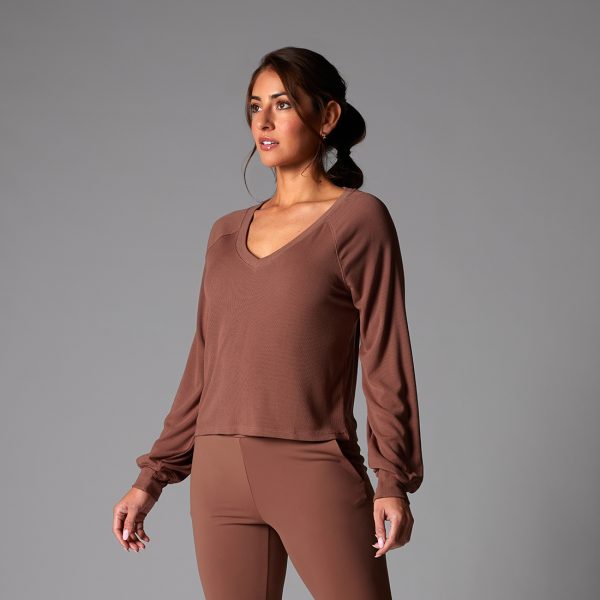 rib long sleeve clove