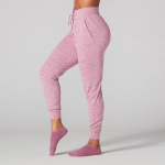 brushed tec knit high waisted jogger berry spacedye