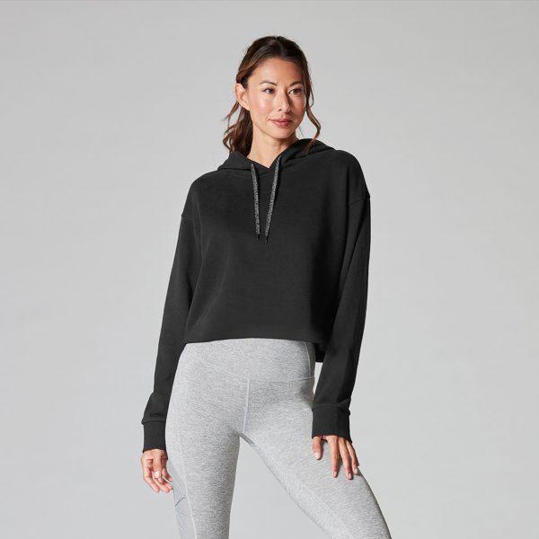 semi cropped hoodie ebony