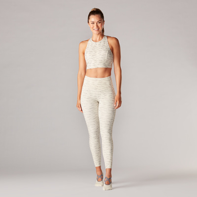 high waisted eyelet 7/8 sand stone