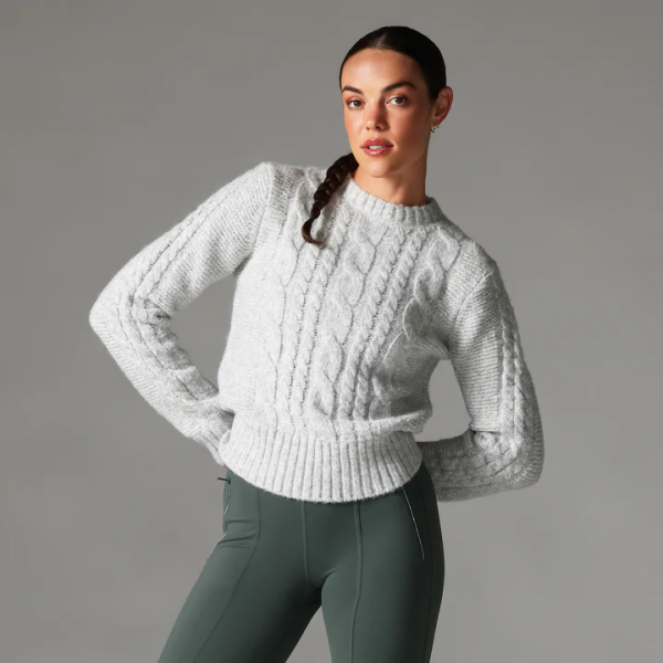 classic cable sweater fog