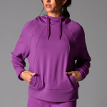 cozy paneled hoodie violet
