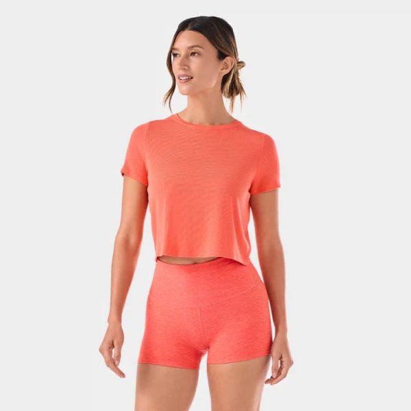 ribbed tee hot coral