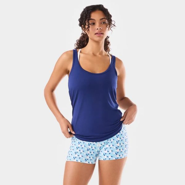 fitted swoop tank deep navy