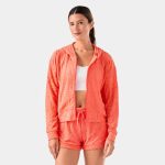 Palm Terry Zip Hoodie hot coral