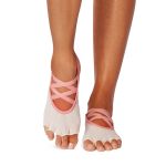 half toe elle grip socks hot coral ombre