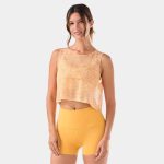 flatter flow hi lo tank apricot batik