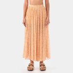Pleated Active Coverup Skirt apricot batik