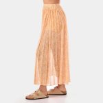 Pleated Active Coverup Skirt apricot batik