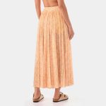 Pleated Active Coverup Skirt apricot batik