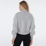 Hi low cable sweater ash