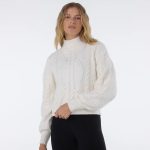 Hi low cable sweater coconut