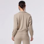 cozy paneled full zip shitake