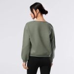 deep v neck sweatshirt leaf